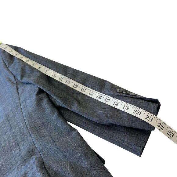 Jos A. Bank Reda Wool RESERVE Blue Grey Glen Check Tailored Fit Sports Coat 46S - Picture 6 of 13